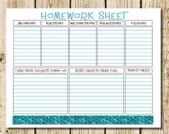 clipart do my homework Homework Organizational Sheet (8.5x11) Back to School, Organization, Homework, Planning, DIgital Pages, PDF