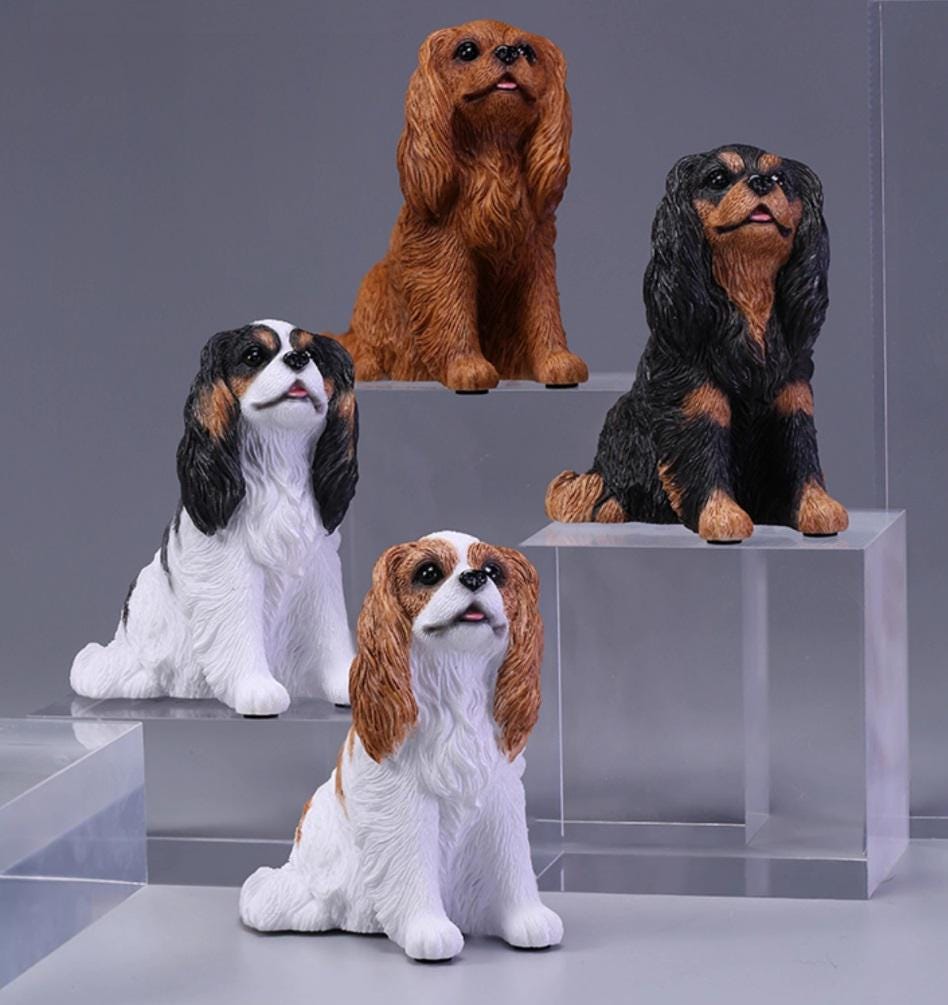Handmade Cavalier King Charles Spaniel Figurine: Car Dashboard Decor