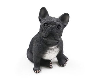 Mini French Bulldog Miniature Puppy Dog Action Figure Pug Statue Sculpture Car Dashborad Model Desk Decoration Ornament Figurine Black