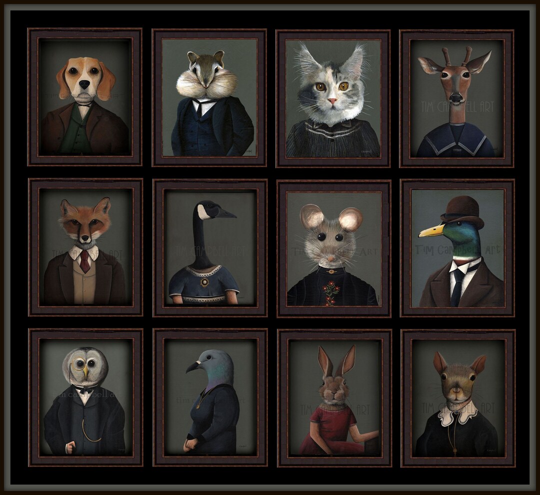 Victorian Animal Portraits by Tim Campbell Etsy
