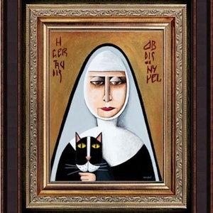 Saint Gertrude Patron Saint Of Cats Giclee Print by Tim Campbell