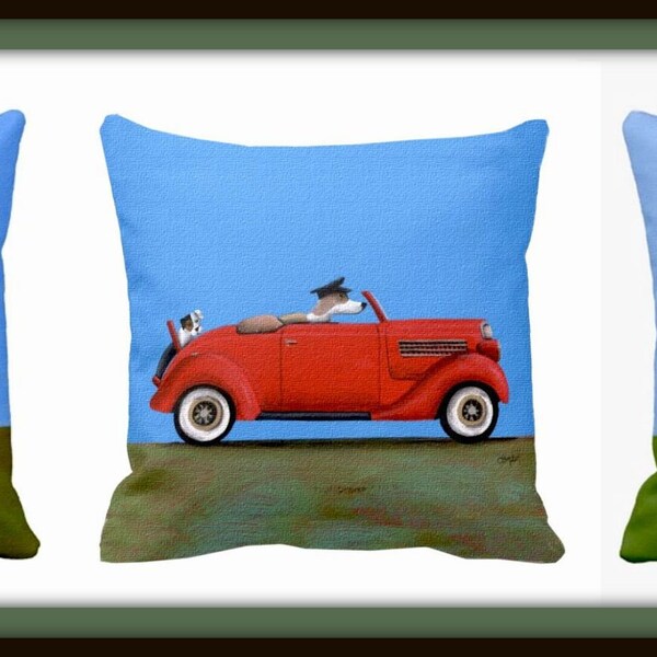 Vintage Car Pillow Etsy