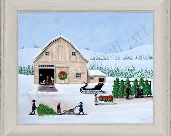 Christmas Tree Farm Giclee Print by Tim Campbell