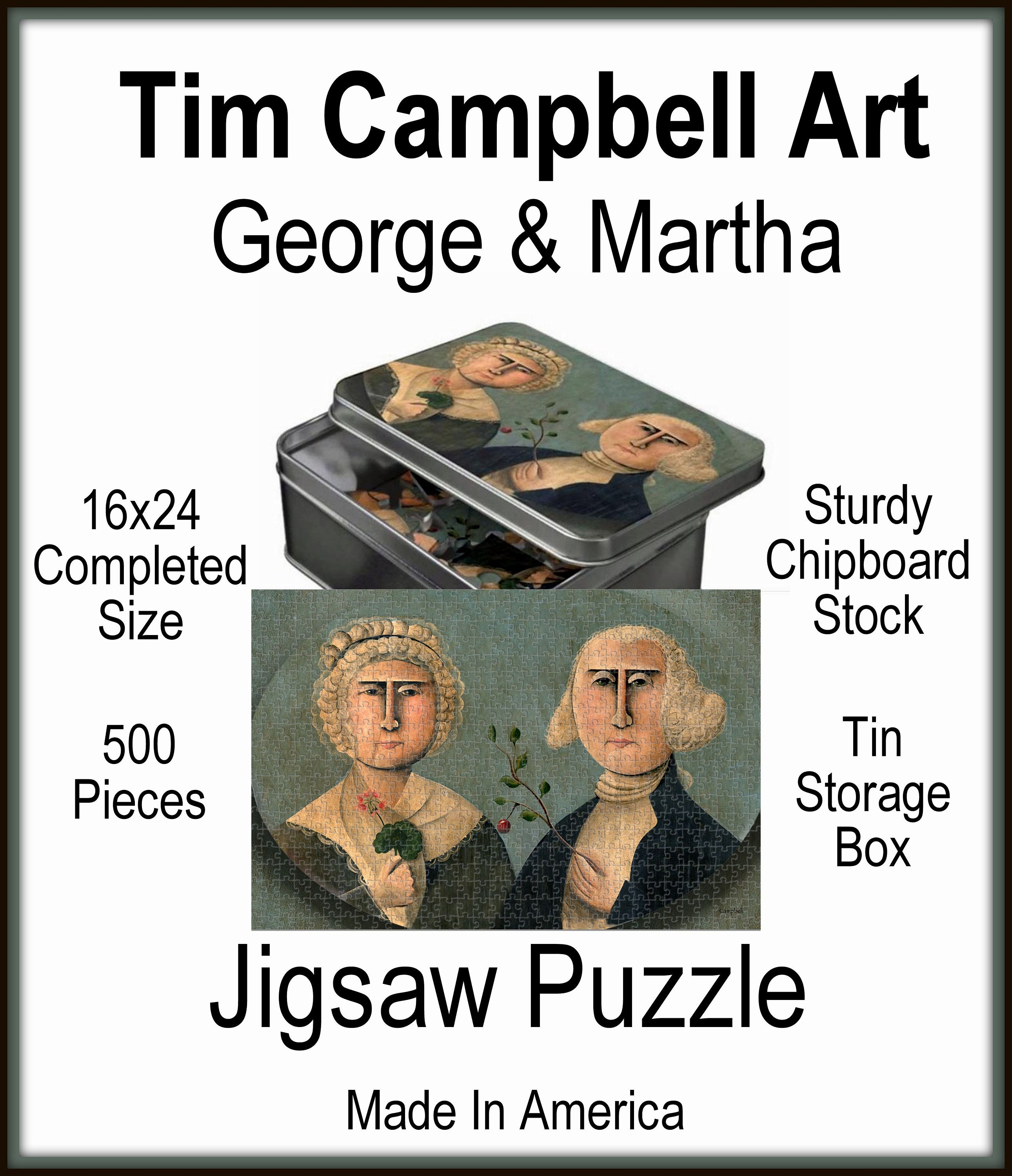 George & Martha Washington Jigsaw Puzzle by Tim Campbell