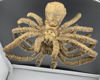 Electroformed Spider Replica Plastic With Oco Geode And Crystals Copper Electroformed Brass Finished