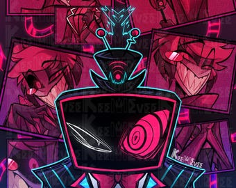 ハズビン・ホテル：アラスターとヴォックスのプリント 11x17 - Etsy 日本