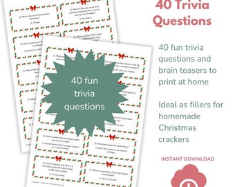 Christmas Cracker Trivia: 40 Family-Friendly Quiz Questions (PDF Download)
