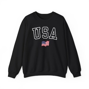 Retro USA Sweatshirt, Womens USA Crewneck Sweatshirt, USA Shirt, America Sweatshirt, 4th of July Sweatshirt, Patriotic Sweatshirt