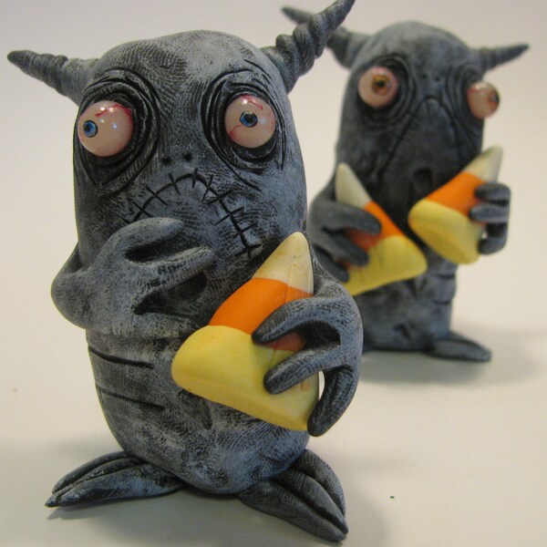 Halloween lowbrow highbrow one of a kind polymer clay funny infestation monster ooak art doll sculpture