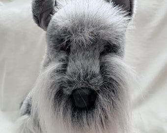 RARE Douglas Fritz Schnauzer Plush Gray Dog 12" Realistic Stuffed Animal Toy