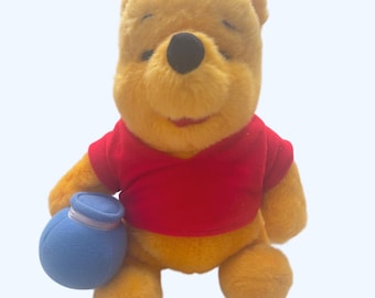 Vintage 1994 Mattel Disney Winnie The Pooh Plush Bear Holding Honey Pot 10"