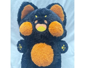 DUDU Cat Black Bear Costume Plush Orange Kawaii Stuffed Animal 10" Cute