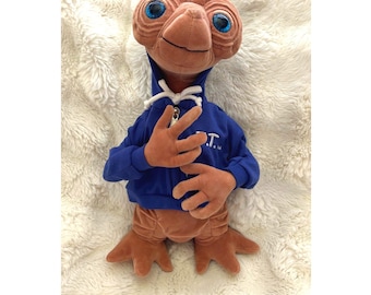 E.T. Plush Doll Blue Hoodie Universal Studios Extra Terrestrial Movie Toy 15"