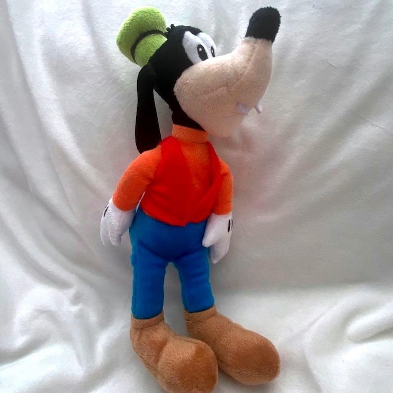 Disney Goofy Plush Toy 12" Stuffed Animal Red Vest Blue Pants Mickey Mouse Club image 1