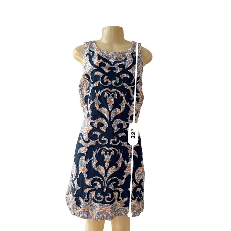 Vanessa Virginia Anthropologie Dress US 6 Boho Floral Appliqué Shift Mini image 7