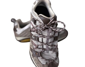 Zapatillas de senderismo Merrell Vibram para mujer, talla 8, modelo Trail Sneakers Elephant Pink con cordones.