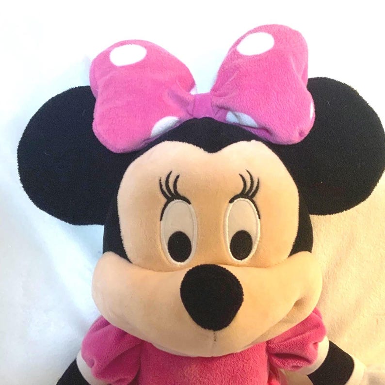 Disney Minnie Mouse Plush 18" Pink Polka Dot Dress Stuffed Animal Soft Toy image 2