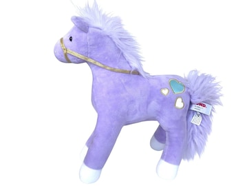 GUND Bluebell Unicorn Plush Purple Horse Stuffed Animal Hearts Gold Bridle 12"