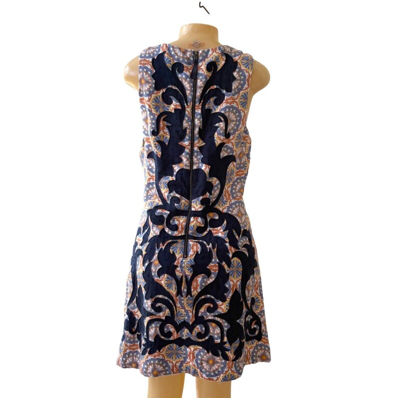 Vanessa Virginia Anthropologie Dress US 6 Boho Floral Appliqué Shift Mini image 5