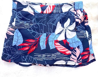 Columbia PFG Skort M blauwe sportshort met tropische print voor dames