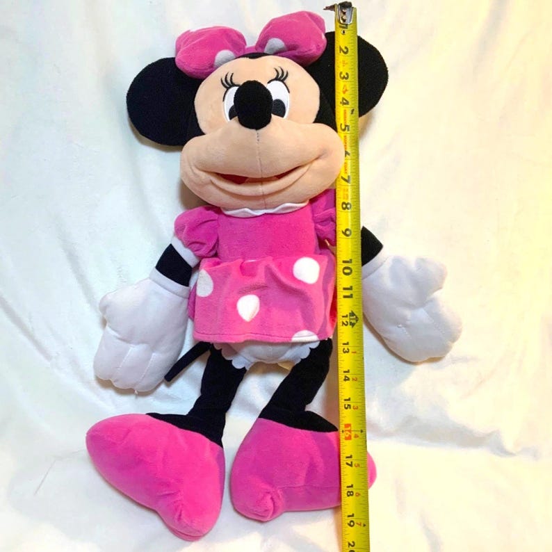 Disney Minnie Mouse Plush 18" Pink Polka Dot Dress Stuffed Animal Soft Toy image 4