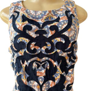 Vanessa Virginia Anthropologie Dress US 6 Boho Floral Appliqué Shift Mini image 3