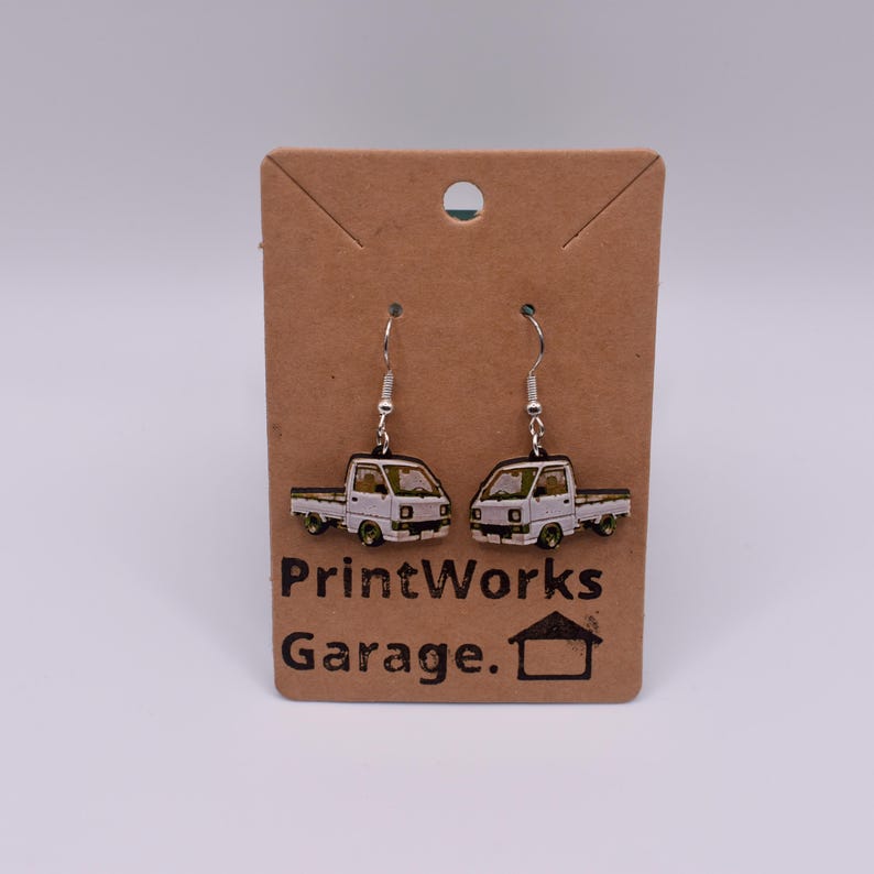 Acrylic Christmas Red Pickup Truck Earrings – Cute Dangle Design For Women, Festival & Gift Idea