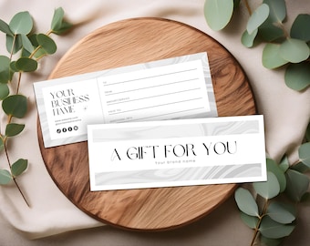 Plantilla de vale de regalo editable, certificado de regalo imprimible, tarjeta de regalo digital Canva, diseño moderno para salón de spa empresarial, descarga instantánea