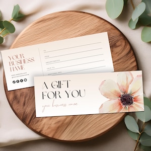 Gift Voucher Template, Editable Printable Gift Certificate, Digital Gift Card, Instant Download, Small Business Supplies