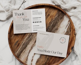 Tarjeta de agradecimiento hecha a medida para paquete, plantilla de tarjeta de agradecimiento para pequeñas empresas, plantilla imprimible de tarjeta de agradecimiento, tarjeta editable para caja