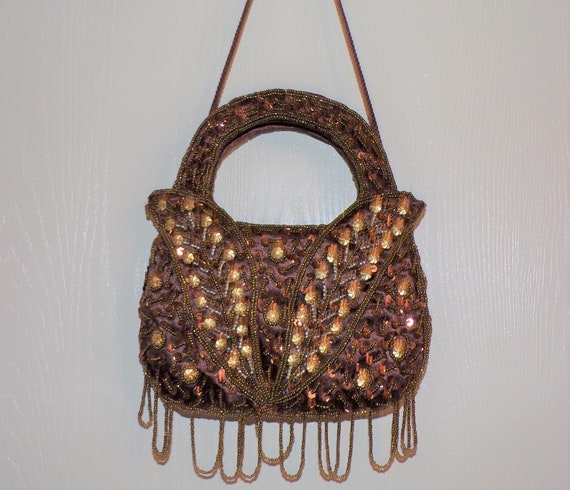 Stunning, Never Used Gold and Brown Beaded and Se… - image 4