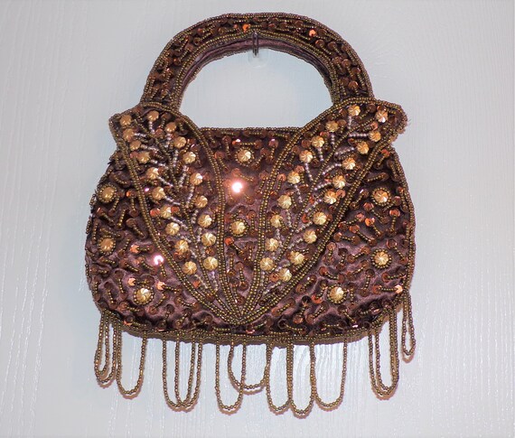 Stunning, Never Used Gold and Brown Beaded and Se… - image 3