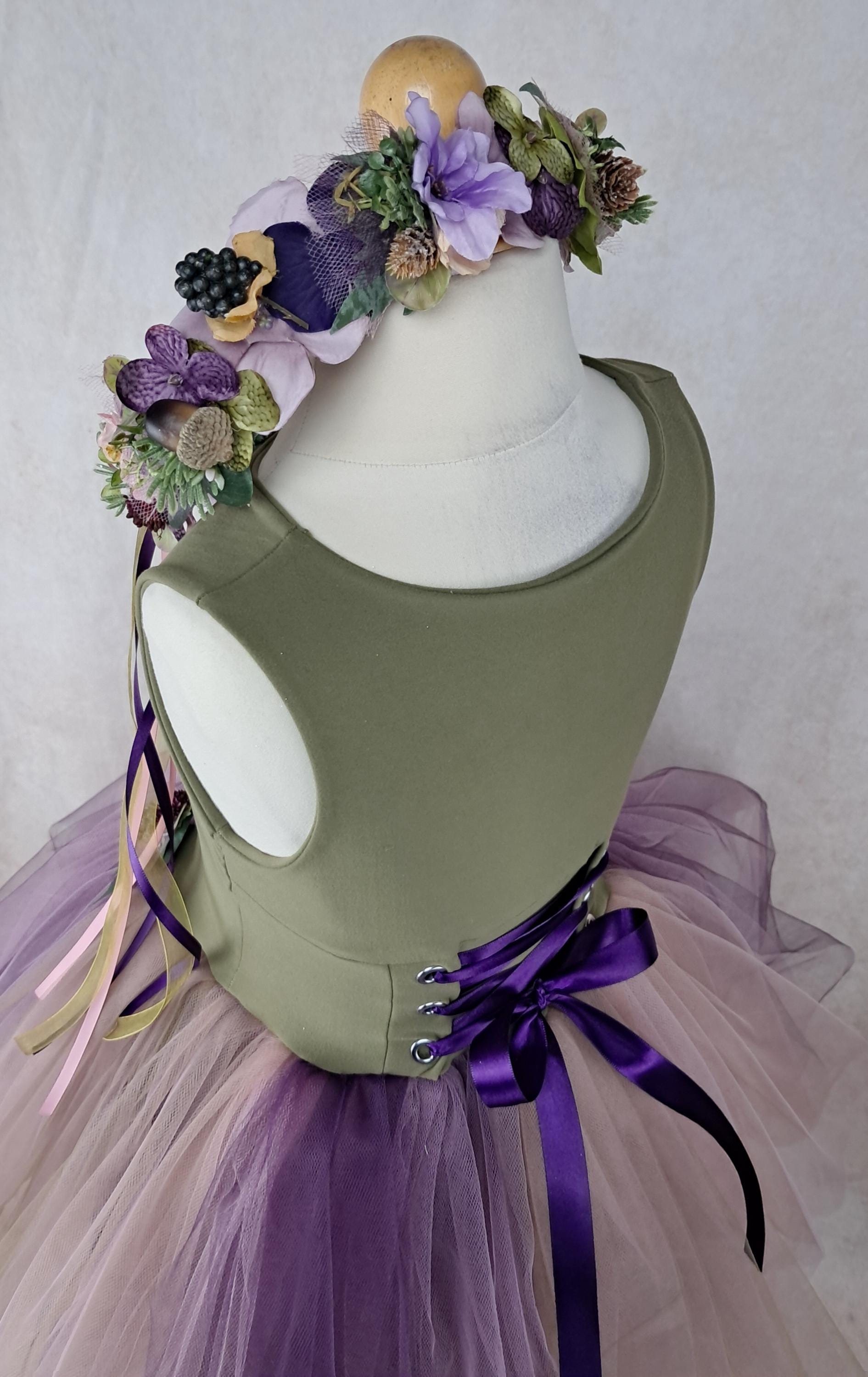 Enchanted Forest Fairy With Lace-up Back Dress With Flower Halo - Etsy