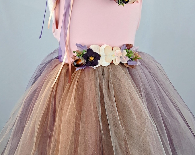 Autumn Sunset  Fairy Dress with Flower Halo