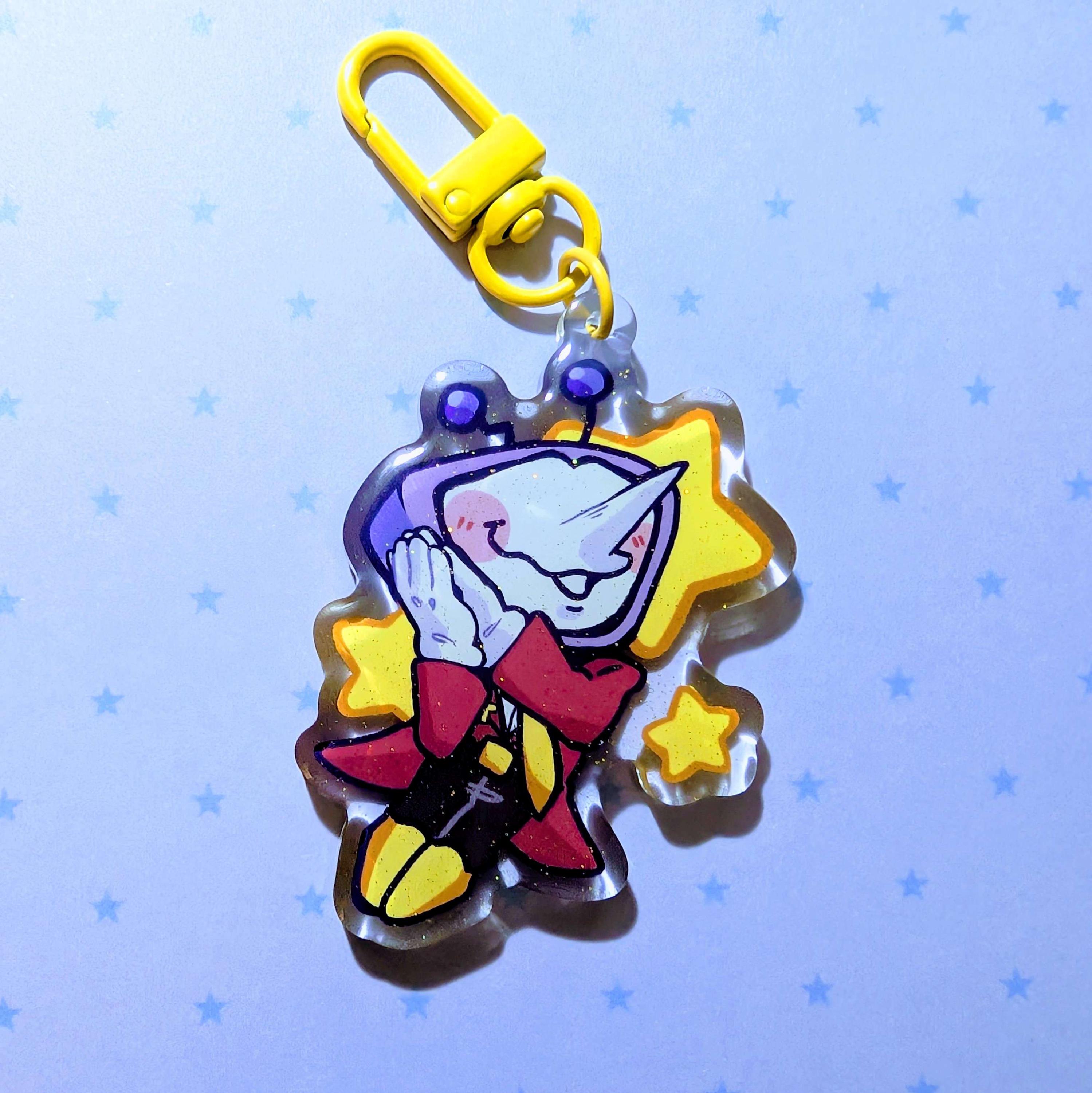 2.5" Mr. "Ant" Tenna Deltarune Glitter Epoxy Keychain / Sticker Set
