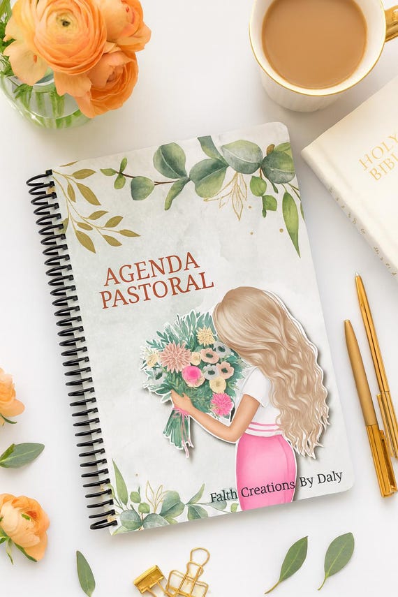 Pastoral Agenda PDF: Floral Christian Planner for Pastors + 7 Covers