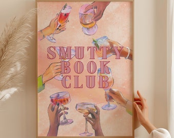 Impresión de pared digital de arte librero de Smut divertido, cartel del club de lectura estética, regalo de amante de los libros picantes, decoración de arte del lector de Smut, cartel de lectura de moda
