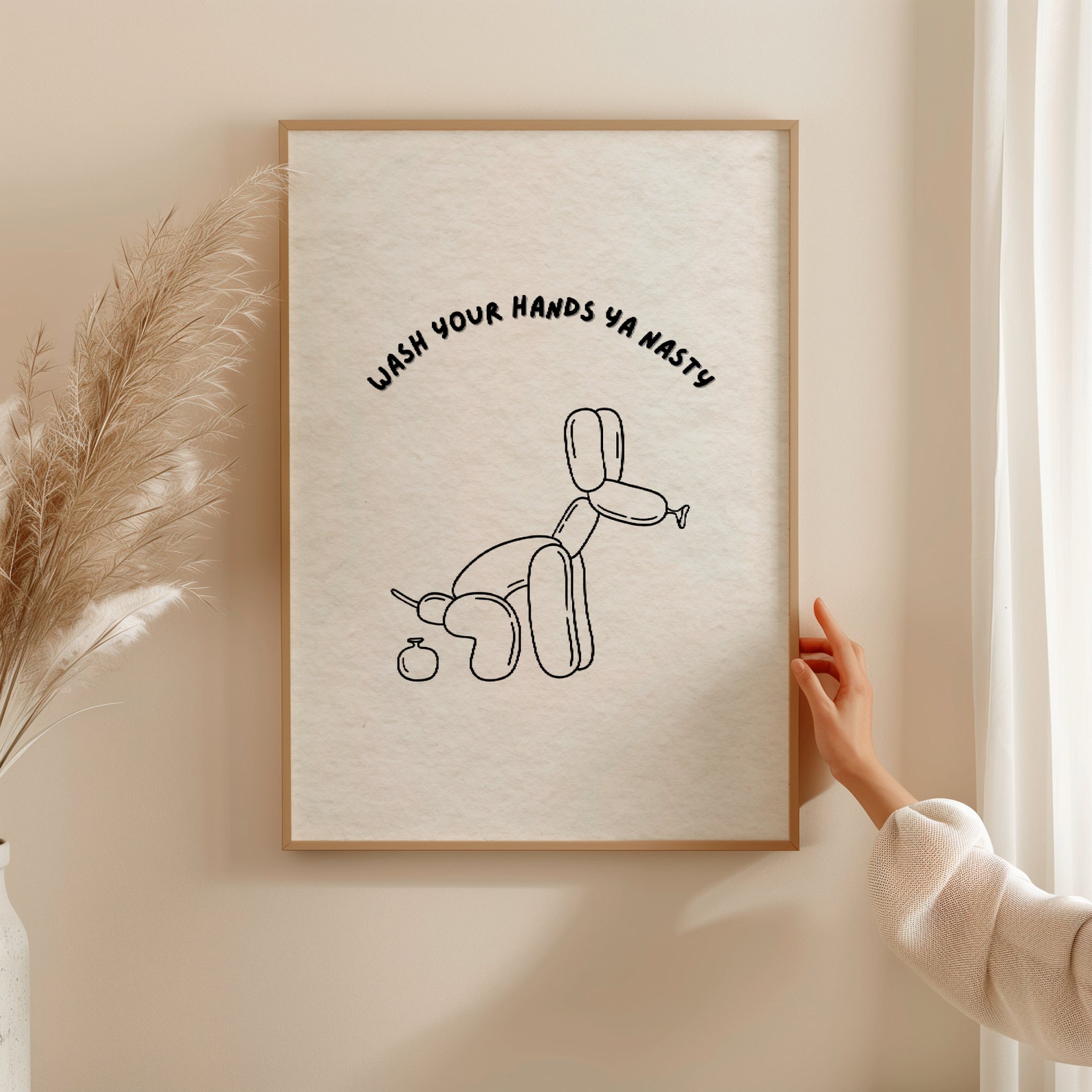 Funny Bathroom Digital Wall Art Print, Cute Dog Pooping Bathroom Poster ...