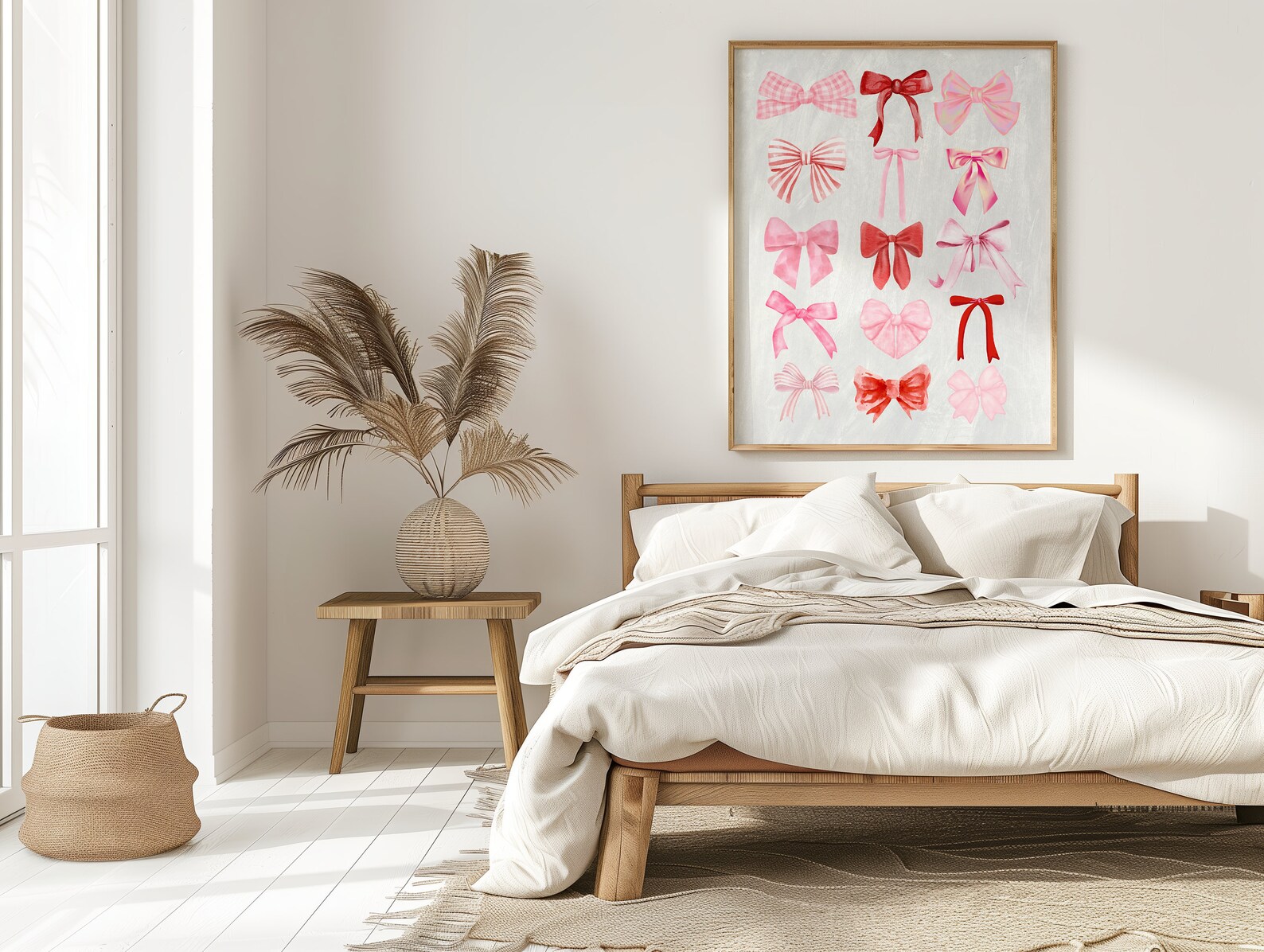 Coquette Room Decor, Pink Bow Digital Wall Art Print, Balletcore Wall ...