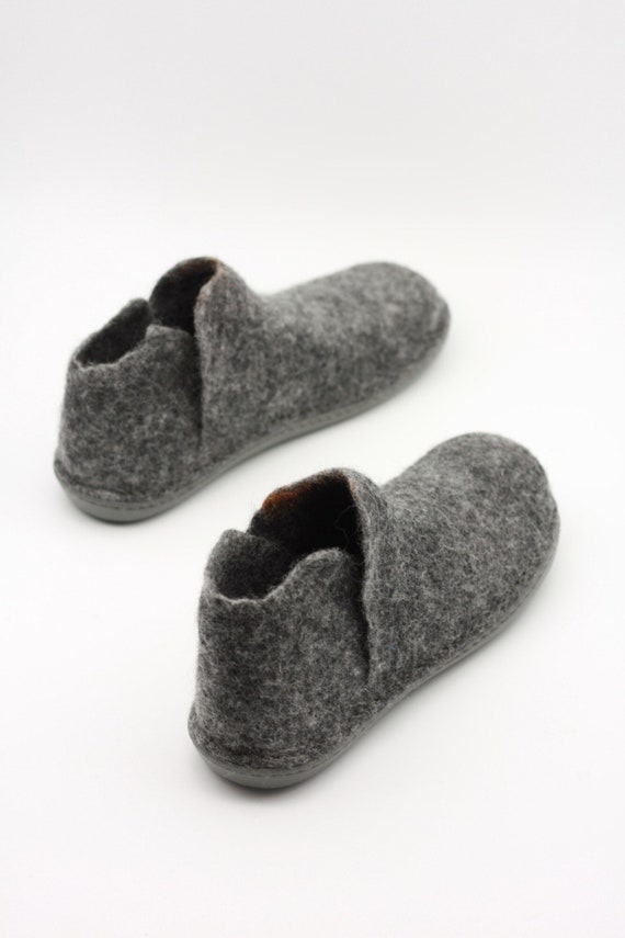 LUCIELALUNE® Grey Ankle Boots for Men Women Handmade Felted | Etsy