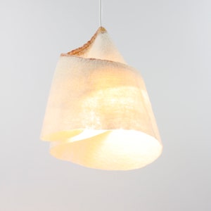 Handmade Merino Wool Pendant Lamp: Modern Bedside Lighting