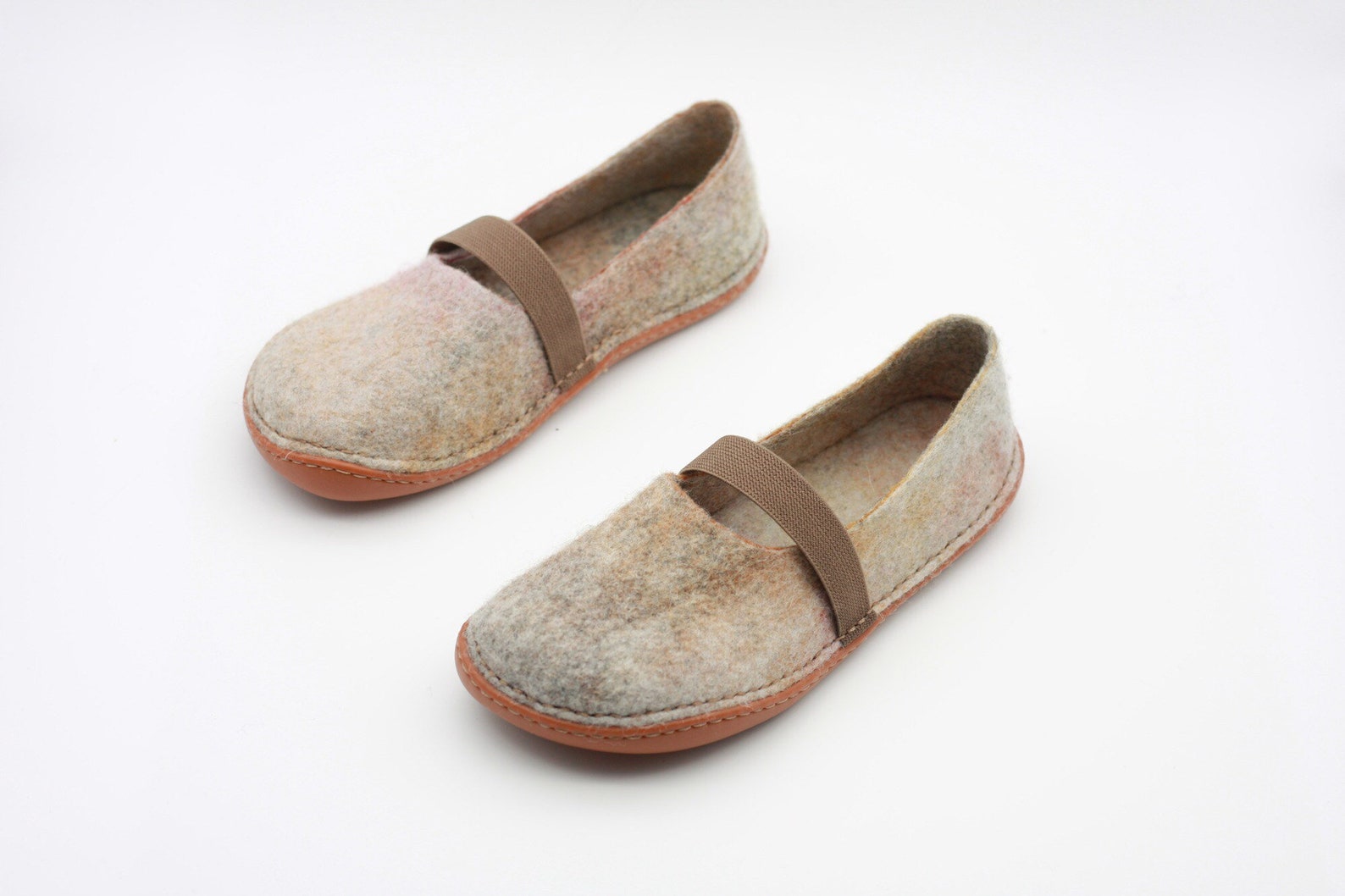 lucielalune /eu39 us8.5 uk6 / women's flat ballet shoes / spring autumn / handmade felted merino wool slippers / slip on sho
