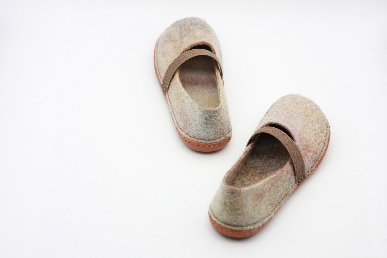 lucielalune /eu39 us8.5 uk6 / women's flat ballet shoes / spring autumn / handmade felted merino wool slippers / slip on sho