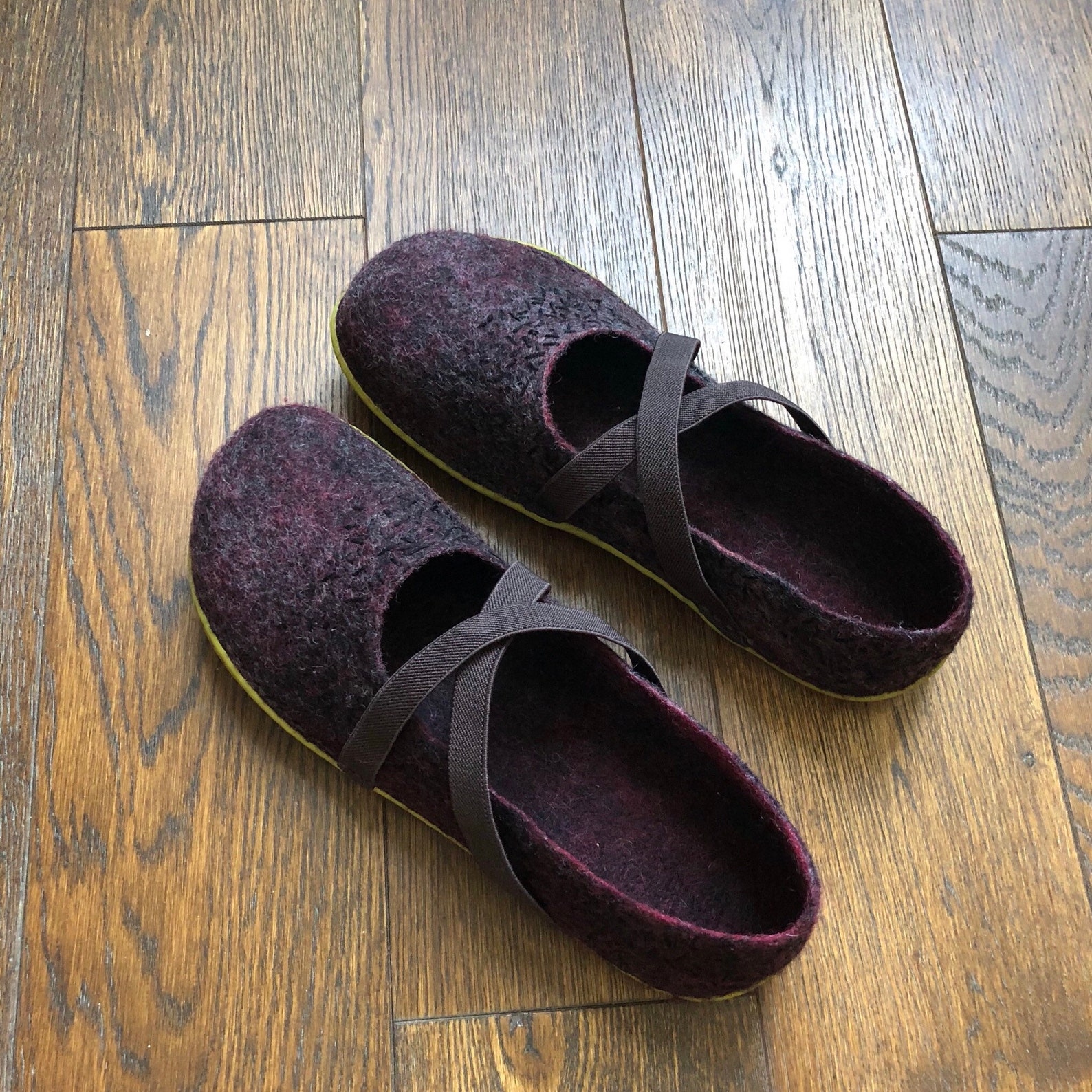 lucielalune /eu39 us8.5 uk6 / women's flat ballet shoes / spring autumn / handmade felted merino wool slippers / slip on sho