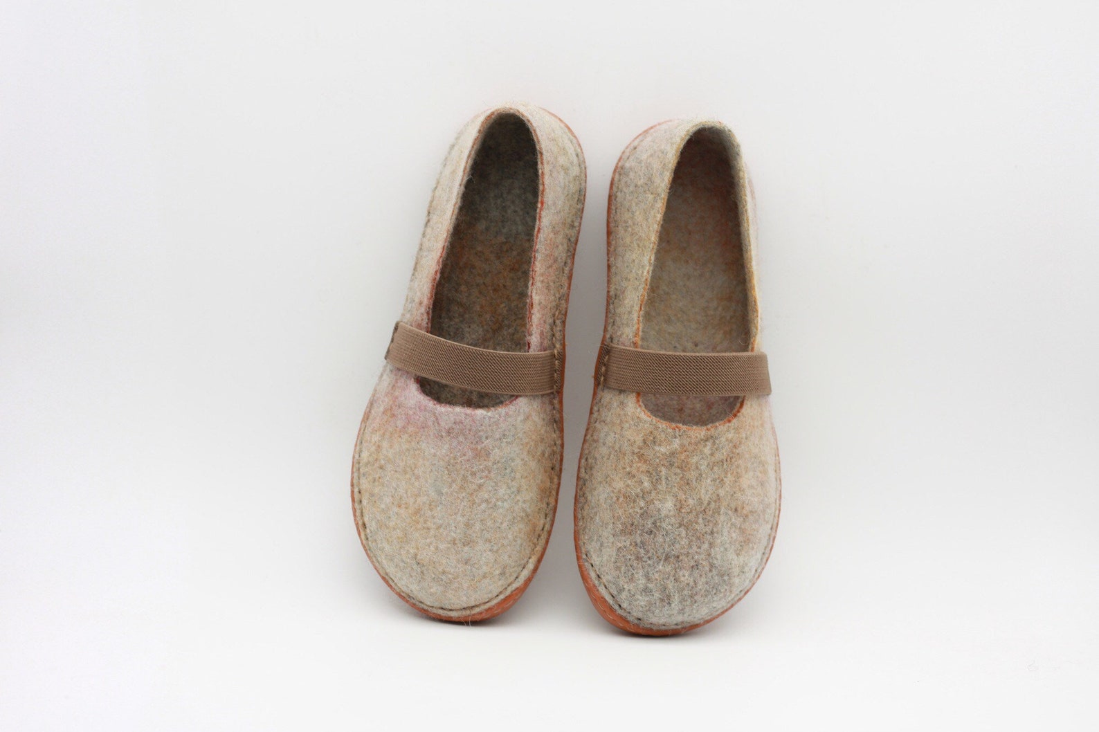 lucielalune /eu39 us8.5 uk6 / women's flat ballet shoes / spring autumn / handmade felted merino wool slippers / slip on sho