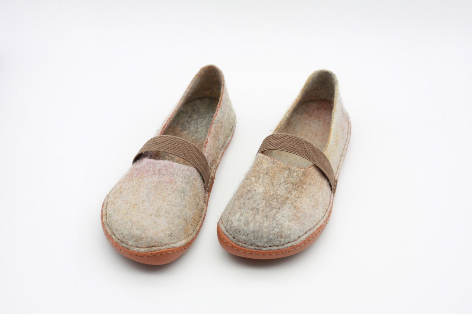 lucielalune /eu39 us8.5 uk6 / women's flat ballet shoes / spring autumn / handmade felted merino wool slippers / slip on sho