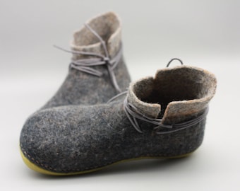 handmade felted wool women men winter ankle boots rubber soles outdoor unisex shoes ASB11 valentines gifts