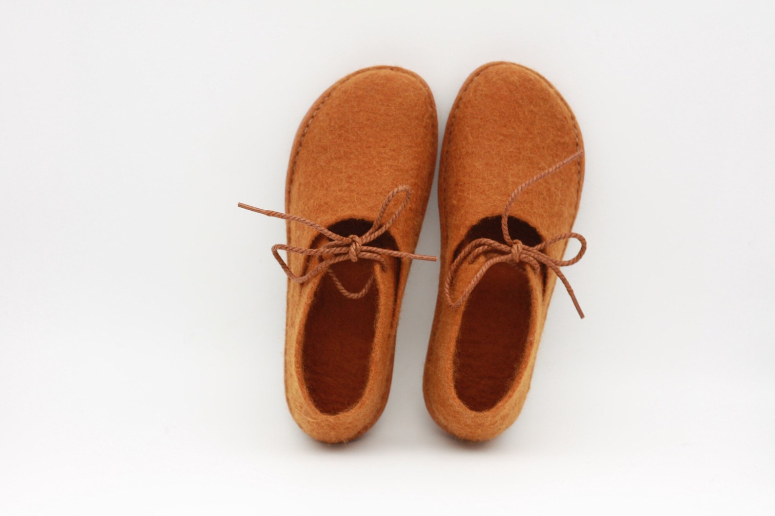 lucielalune / spring ballet shoes/eu38 us7.5 uk5 / caramel color/ women/ handmade felted wool/