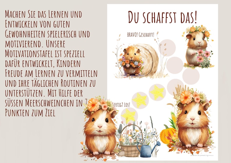 Curated visual reference: Visual Reference: Guinea Pig Motivational Chart For Children 7 Child Friendly Points