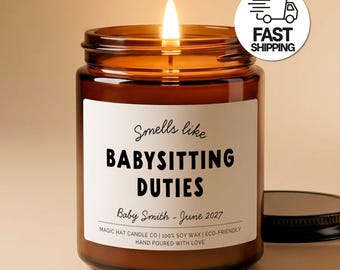 Pregnancy Announcement Candle, Personalized Pregnancy Announcement Gift for Grandparents, Custom Soy Candle Baby Announcement
